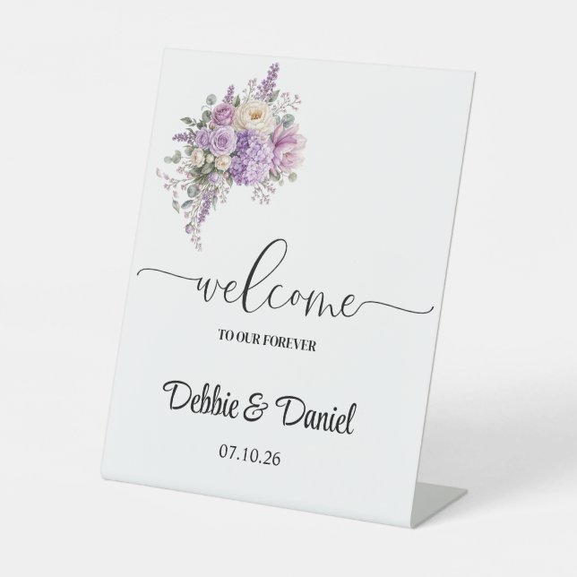 Wedding Welcome Pedestal Sign (Front)
