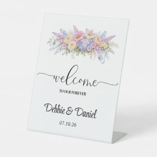 Wedding Welcome Pedestal Sign