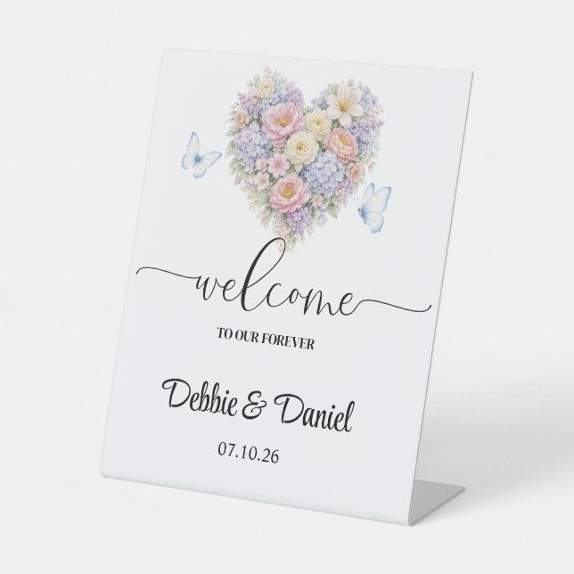 Wedding Welcome Pedestal Sign (Front)