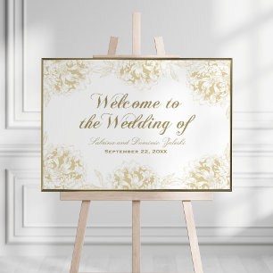 Wedding Welcome Poster   Floral Peony Design
