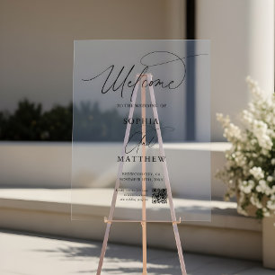 Wedding Welcome Script QR Code Sign