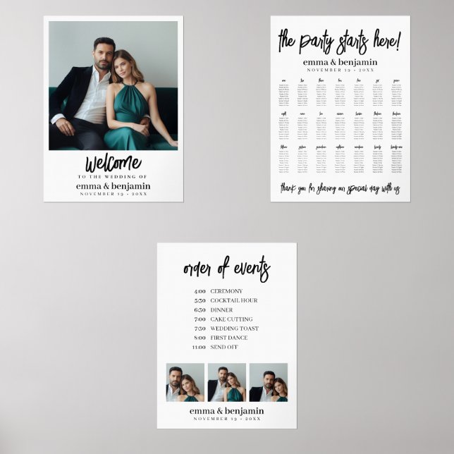 Wedding Welcome - Seating Chart - Order of Events (Front)