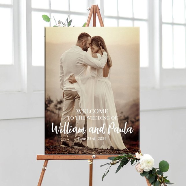 Wedding welcome sign board with photo (Creator Uploaded)