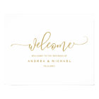 Wedding Welcome Sign - Bounce Calligraphy Gold