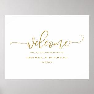 Wedding Welcome Sign - Bounce Calligraphy Gold