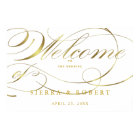 Wedding Welcome Sign Elegant Faux Gold Script