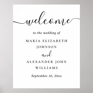 Wedding Welcome Sign Elegant Minimalist Classic