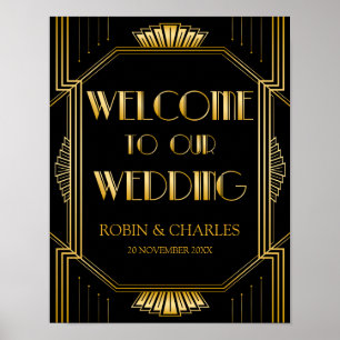 Wedding Welcome Sign Gatsby Art Deco