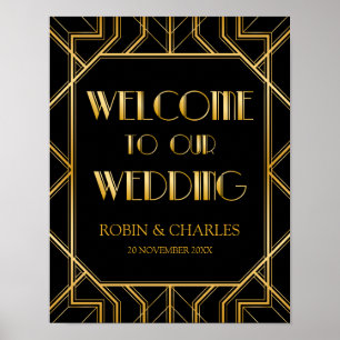 Wedding Welcome Sign Gatsby Art Deco