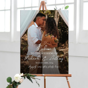 Wedding welcome sign personalised with photo