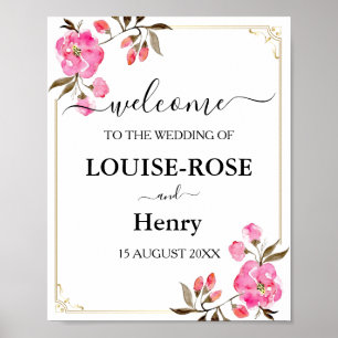 Wedding Welcome Sign - Pink Rose Gold