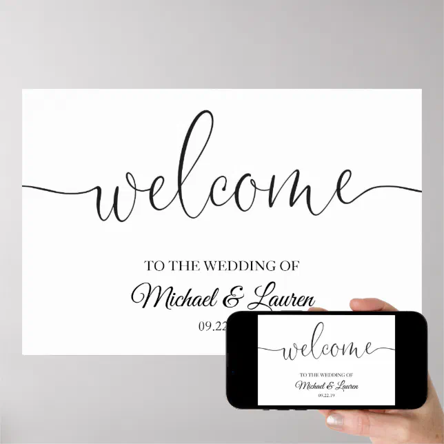 Wedding Sign Poster Board Entrance Script Zazzle