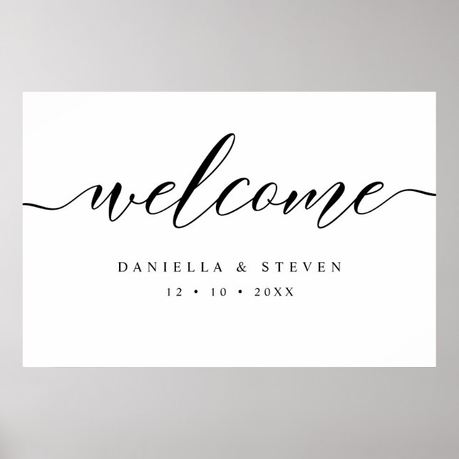 Wedding Welcome Sign Poster Classic Script (Front)