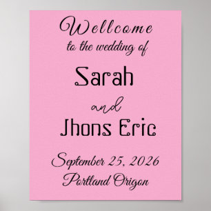 Wedding Welcome Sign Poster, Personalised Bride