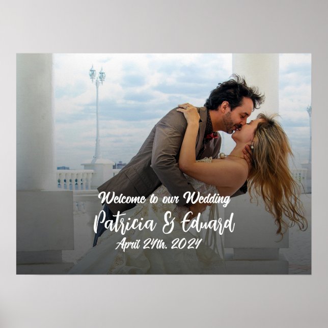 Wedding welcome sign poster with photo (Front)