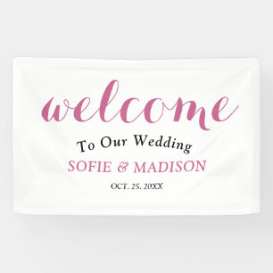 Wedding Welcome Sign with Elegant Black Script