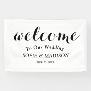 Wedding Welcome Sign with Elegant Black Script