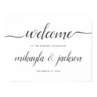 Wedding Welcome Sign with Modern Black Script