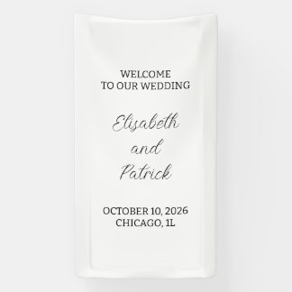 Wedding welcome sign with stand wedding banner