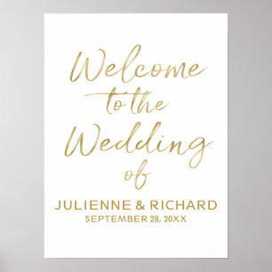 Wedding Welcome Stylish Golden Lettered Sign