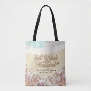 Wedding Welcome Summer Sea Beach Starfish Seashell Tote Bag