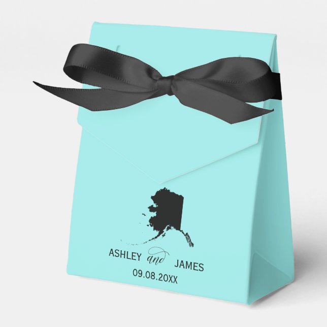 Wedding Welcome to Alaska Favour Box, State Map Favour Box (Front Side)