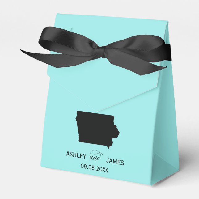 Wedding Welcome to Iowa Favour Box State Map (Front Side)