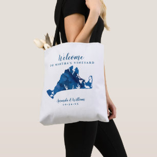 Wedding Welcome to Martha's Vineyard Moveable Hear Tote Bag