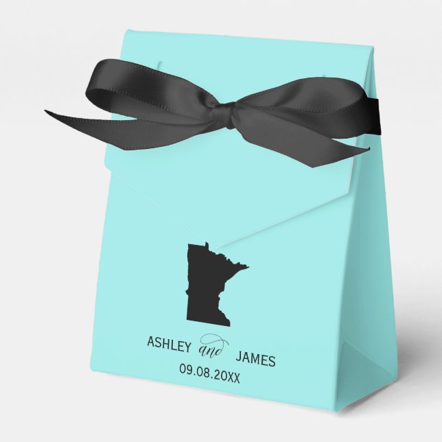 Wedding Welcome to Minnesota Favour Box State Map (Front Side)