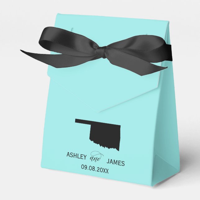 Wedding Welcome to Oklahoma Favour Box, State Map Favour Box (Front Side)