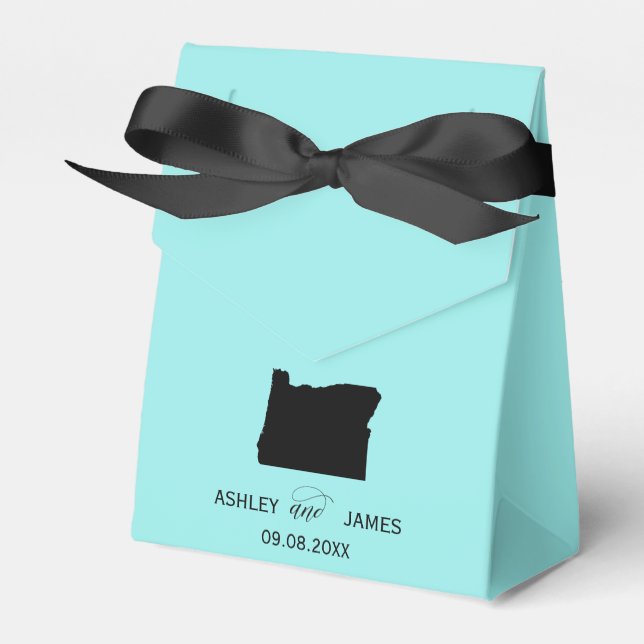 Wedding Welcome to Oregon Favour Box, State Map Favour Box (Front Side)