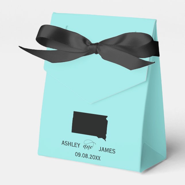 Wedding Welcome to South Dakota Favour Box, Map Favour Box (Front Side)