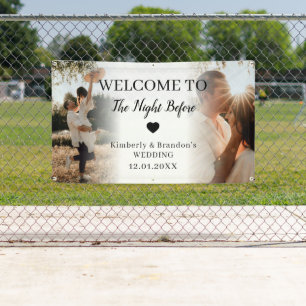 Wedding Welcome To The Night Before Editable Photo Banner