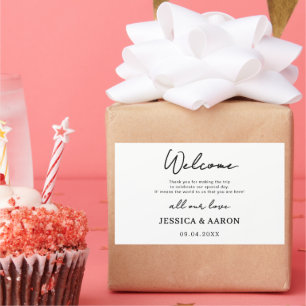 Wedding Welcome wedding thank you bag for Hotel  Rectangular Sticker