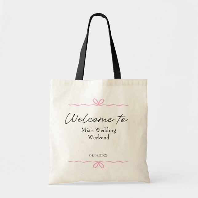 Wedding Welcome Weekend Tote Bag (Front)