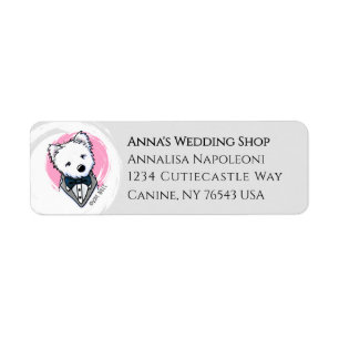 Wedding Westie Address Label  Return Address Label