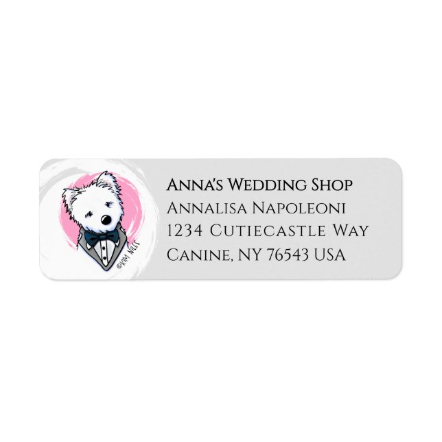 Wedding Westie Address Label  Return Address Label (Front)