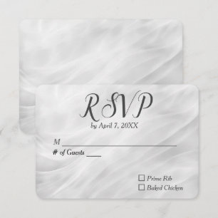 Wedding White Abstract RSVP Card