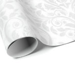 Wedding White Damask Stylised Heart & Rose Wrappin Wrapping Paper<br><div class="desc">Wedding White Damask Simple Elegance Wrapping Paper</div>