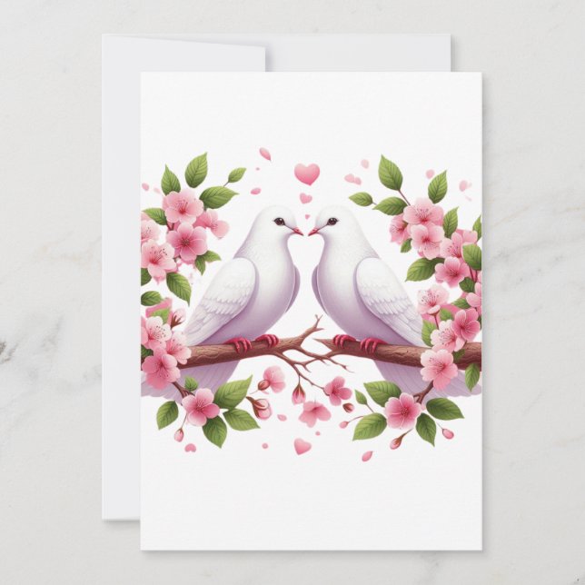 Wedding White Doves Invitation (Front)