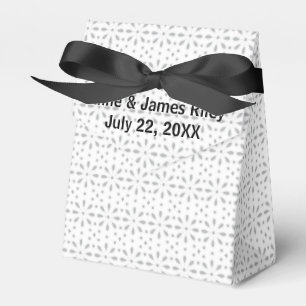 Wedding White Eyelet on Silver Background Favour Box