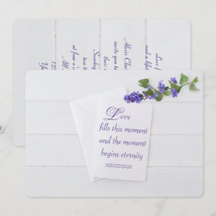wedding white invite on wood