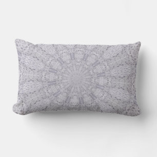 Wedding White Lace Mandala Kaleidoscope Abstract 1 Lumbar Cushion