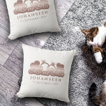 Wedding White Rose Gold Heart Name Mr. and Mrs. Cushion<br><div class="desc">Add a Touch of Love to Your Decor with our "Mr. and Mrs." Rose Gold Heart Throw Pillow! This elegant and customisable throw pillow features a radiant rose gold design with the iconic "Mr and Mrs" quote, complemented by hearts and wedding rings. But here's the real charm - you can...</div>