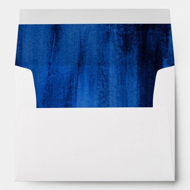 Wedding white sapphire blue abstract art inside envelope (Back (Bottom))