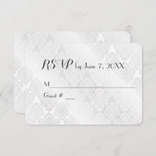 Wedding White Satin Damask RSVP