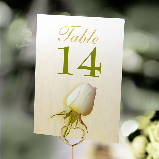 Wedding white single rose bud table numbers (Creator Uploaded)