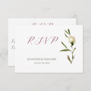 Wedding White Watercolor Roses RSVP