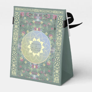 Wedding Wildflower Mandala w/Couple+Date Favour Box