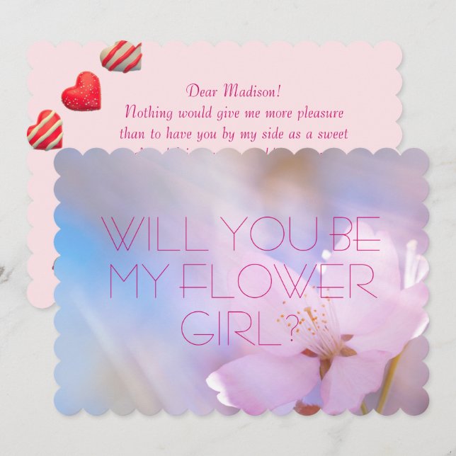 Wedding Will You Be My Flower Girl Invitation (Front/Back)
